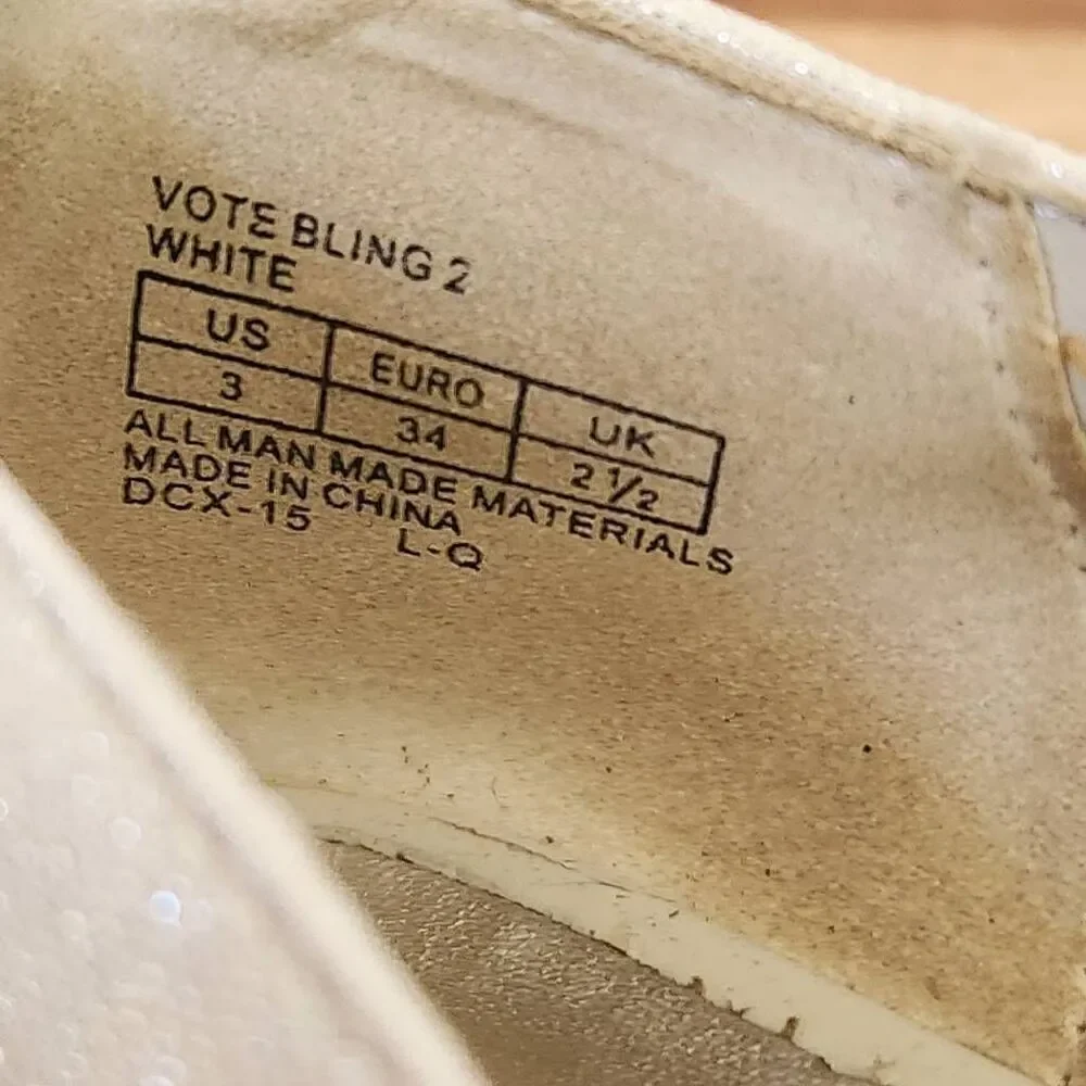 Kenneth Cole reaction young girls youth slip-on ballet flat size 3 Glam silver r